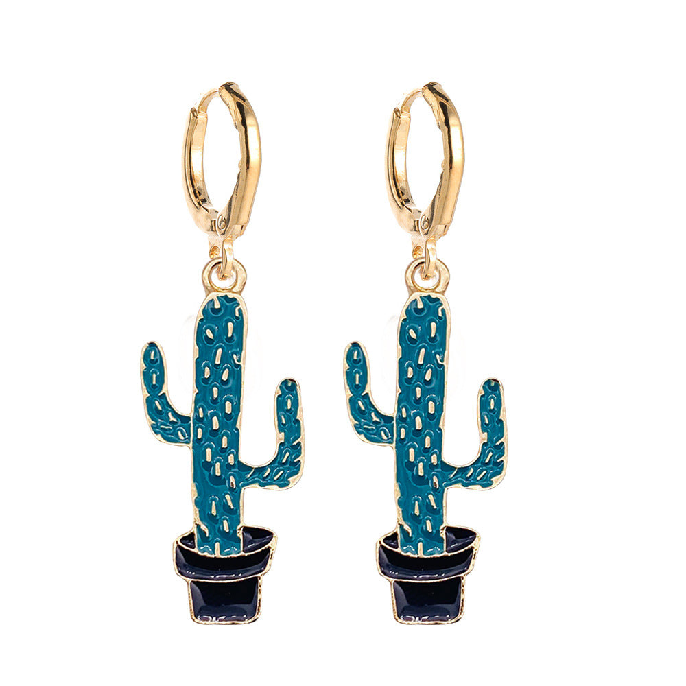 Wholesale Cactus Elephant Ladybug Alloy Earrings